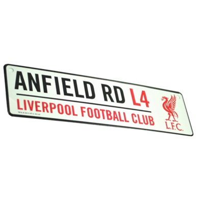 Liverpool Fc Unisex Off-White Official Football 3D Embossed Metal Hanging Street Sign In - Image 5