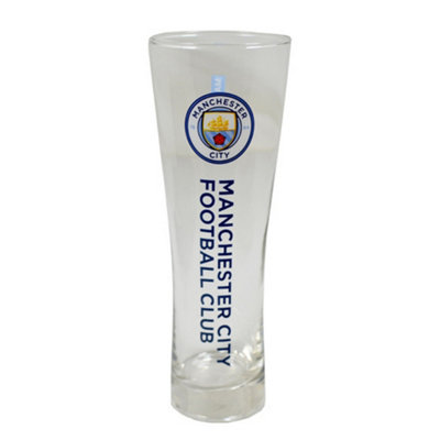 Manchester City Fc Official Wordmark Football Crest Design Peroni Pint Gl Clear (One Size) from B&Q