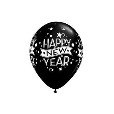 Qualatex Happy New Year Confetti Latex Balloons (Pack Of 25) Multicoloured (One Size) from B&Q