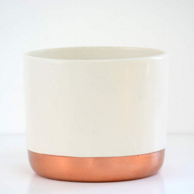 Thompson & Morgan Two-Tone Ceramic White- Rose Gold 6Cm Small from B&Q