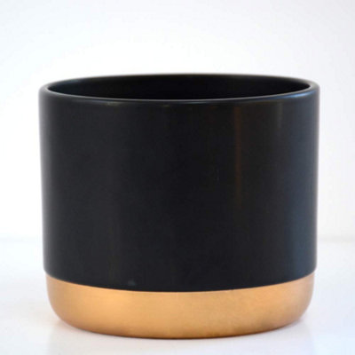 Thompson & Morgan Two-Tone Ceramic Black-Gold 6Cm Small from B&Q
