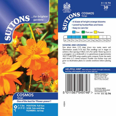 Thompson & Morgan Cosmos Tango 1 Seed Packet (30 Seeds) from B&Q