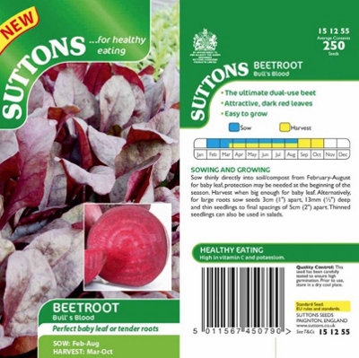 Suttons Seeds Beetroot Bulls Blood 1 Packet from B&Q