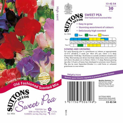Thompson & Morgan Sweet Pea Old Fashioned Scented Mix 1 Seed Packet (30 Seeds) from B&Q