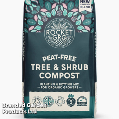 Thompson & Morgan Rocketgro Peat-Free Tree & Shrub Compost 50 Litre X 1 Unit Green