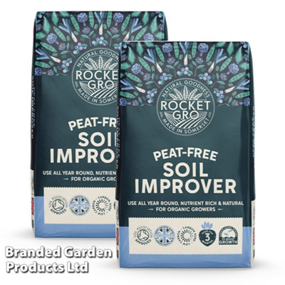 Thompson & Morgan Rocketgro Soil Improver 50 Litre X 2 Bags - Peat-Free