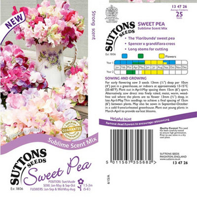 Thompson & Morgan Sweet Pea Sublime Scent Mix 1 Seed Packet (25 Seeds) from B&Q