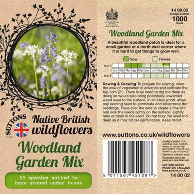 Thompson & Morgan Woodland Garden Mix Seed Packet (1000) Size 1
