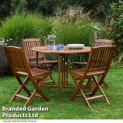 Garden Gear 4 Seater Acacia Dining Set - Image 4