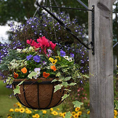 Thompson & Morgan Natural Garden Hanging Baskets & Liners 1 X 30Cm Metal Hanging Basket Frame & Coconut Husk Liner