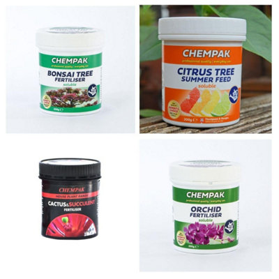 Thompson & Morgan Chempak Houseplant Plant Food Collection - Orchids, Bonsai, Citrus Trees & Succulents - High Phosphate Formulas