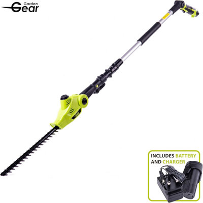 B&Q -  12V Cordless Telescopic Hedge Trimmer450mm Blade240Cm Reach2.0Ah BatteryFast Charger2 X Batteries
