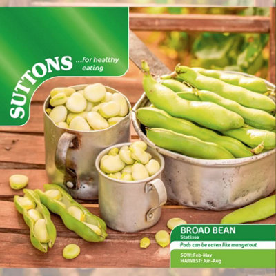 Suttons Seeds Bean (Broad)Statissa 1 Packet from B&Q
