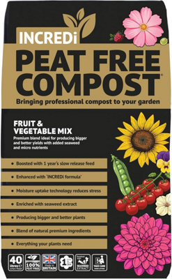 Thompson & Morgan Incredipeatfree Premium Compost 40L Peat Free Growing Medium With John Innes & Incredicrop Fertiliser For Tomatoes Vegetables from B&Q