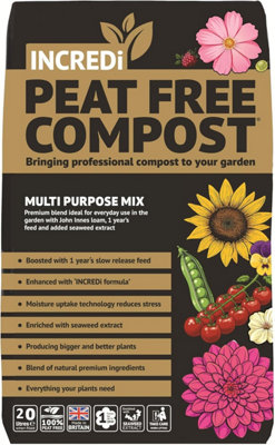 Thompson & Morgan Incredipeatfree Premium Peat Free Compost 20L With Incredibloom Fertiliser Slow Release Feed Made In Britain from B&Q