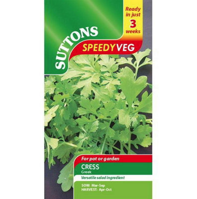 Suttons Seeds Speedy Veg Leaf Salad Cress Greek 1 Packet from B&Q