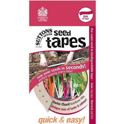 Suttons Seeds Chard Rainbow 1 X Packet Seed Tape from B&Q