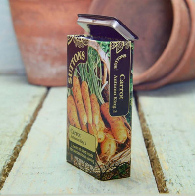 Suttons Seeds Suttons Seed Tin + Carrot Autumn King (3 Foils) 1 Unit Seed Packets from B&Q