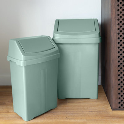 Wham 2 Piece Casa Bin Set (25L/50L Swing Bin) Silver Sage from B&Q