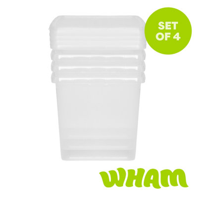 Wham Clip Square Plastic Storage Boxes with Secure Clip Lock Lids Clear/Clear/Clear - Image 4