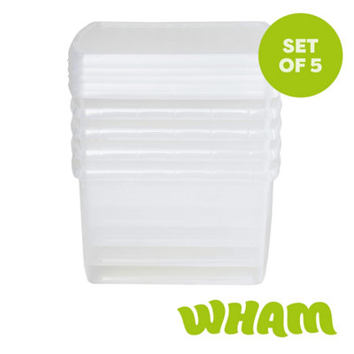 B&Q -  Clip 5X 25.5L Square Plastic Storage Boxes With Clip Lock Lids. Ideal For HomeOfficeToys & MoreClear/clear - Image 4