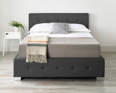 Aspire End Lift Ottoman Storage Bed - Black Linen Fabric / Small Double - Image 11