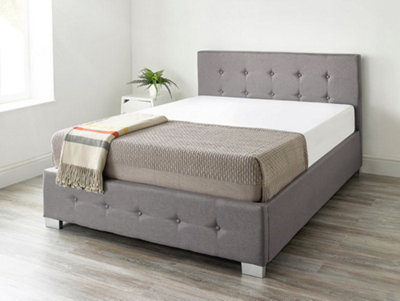 Aspire End Lift Ottoman Storage Bed, Grey Linen | Size: Small Double - Image 11