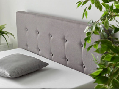 Aspire Grey End Lift Ottoman Storage Bed Double, Linen