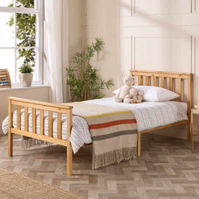 Aspire Atlantic Natural Wood Bed Frame, Size Single