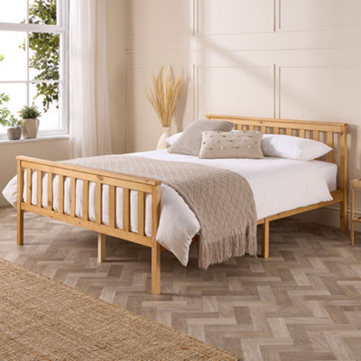 Aspire Atlantic Natural Wood Bed Frame, Size Super King
