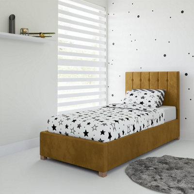 Rest Relax Olivia Fabric Ottoman Single Bed Mustard from B&Q