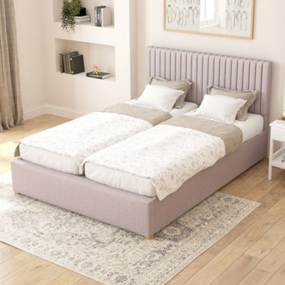 Aspire Grey Grant Electric Adjustable Bed Upholstered With Pocket Sprung Mattress Uk Made, Eire Linen King Medium