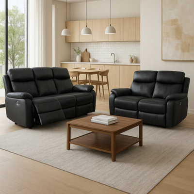 Aspire  Black Kingsmere 3 + 2 Power Recliner Sofa Set, Sports Direct - Image 6