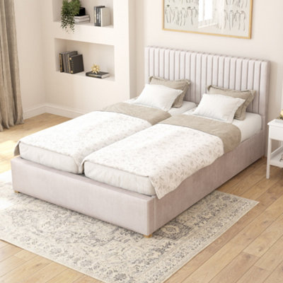 Aspire Grant Electric Adjustable Bed Upholstered With Pocket Sprung Mattress Uk Made, Plush Size Superking Light/Silver
