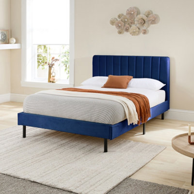 Aspire Rosella Upholstered Bed In Navy from B&Q
