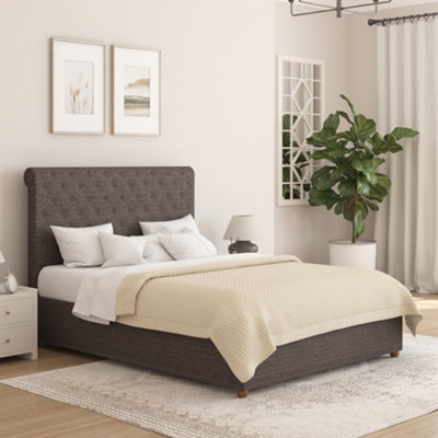 Aspire Taylor Ottoman Bed FrameSaxon Twill CharcoalKing from B&Q