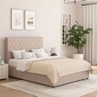 Aspire Taylor Ottoman Bed FrameSaxon Twill NaturalDouble from B&Q
