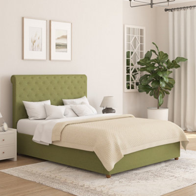 Aspire Taylor Ottoman Bed FrameSaxon Twill NaturalSuperking from B&Q