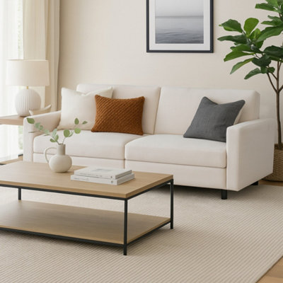 Aspire Light/Grey Vault Sofa Bed With Dual Storage, Natural 38Cm