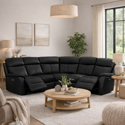 B&Q -  Kingsmere Corner Power Recliner SofaBlack