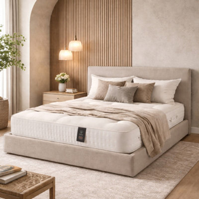 Aspire Luxury 3000 Pocket Cashmere Wool MattressMedium Comfort Pocket Spring Mattress With Natural Fibre Layers from B&Q
