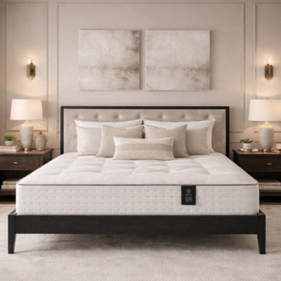 Aspire Signature 5000 Pocket Cashmere Wool Dual Sided MattressMedium Comfort Pocket Spring Mattress With Natural Fibre Layers from B&Q