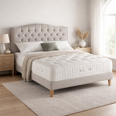 Aspire Regency 3000 Pocket Cashmere Wool Hybrid MattressMedium Comfort Pocket Spring Mattress With Natural Fibre Layers from B&Q