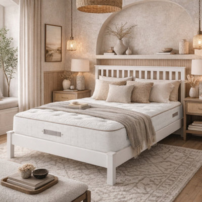 Aspire Classic 1000 Pocket Cashmere Wool MattressMedium Comfort Pocket Spring Mattress With Natural Fibre Layers from B&Q