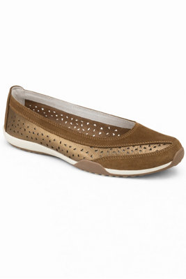 Gold Perforated Slip On Comfort Shoe from B&Q