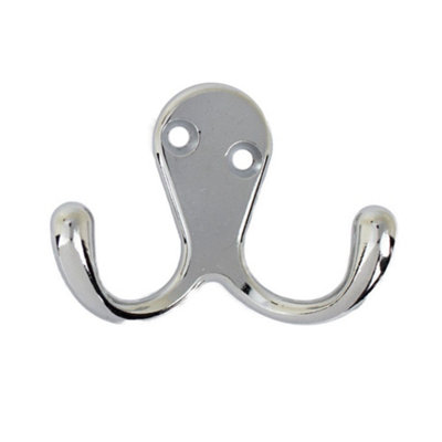 Fort Fasteners Robe Hooks Twin Chrome Plated Pack Of 2 from B&Q
