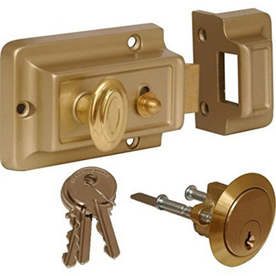 Dzina Traditional Style Security Night LatchStandardChampagne Finish With 3 KeysPack Of 1 from B&Q