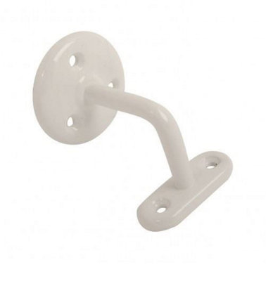 Steel Handrail Bracket 2.5 Inch White Staircase Banister Disability Support from B&Q