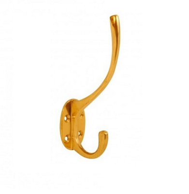 Hat And Coat Hook Brass Pack Of 1 from B&Q