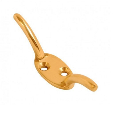 Cleat Hook 75mm Polished Brass Pack Of 1 from B&Q